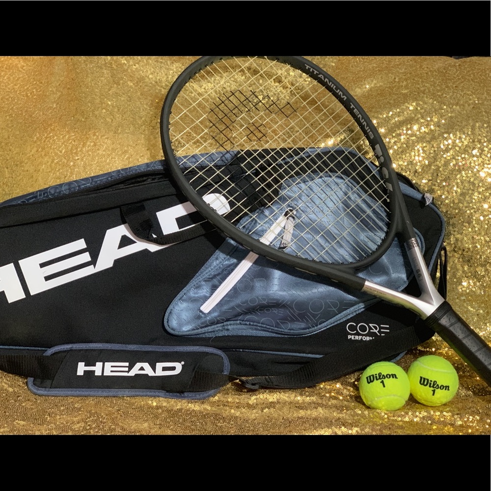 Tennis Racket and Bag + two tennis balls